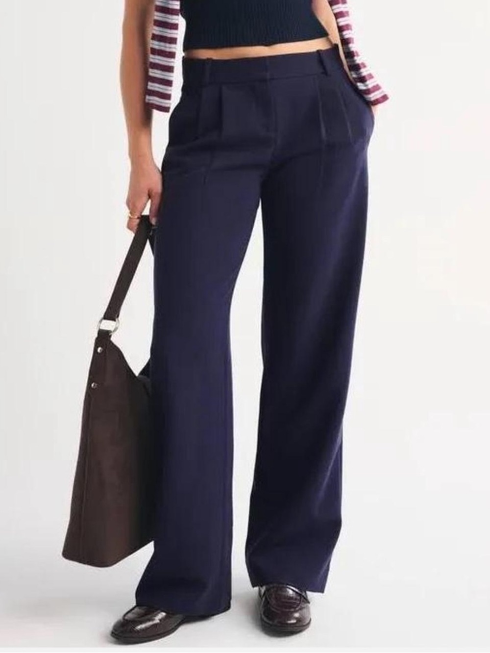 ABERCROMBIE & FITCH NWT Low Rise Tailored Sloane Trouser Pants 27/4 Navy
